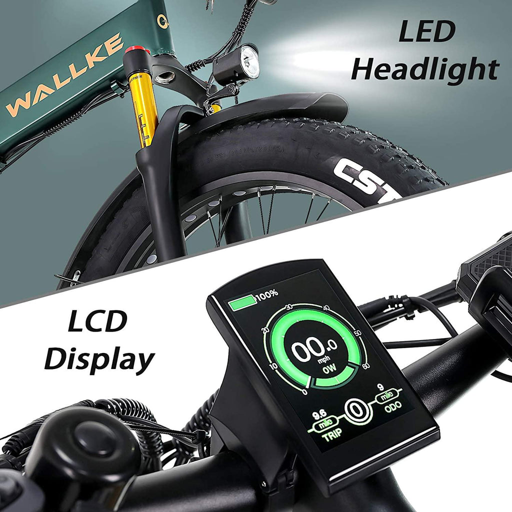 W Wallke X3 Pro Electric Bike for Adult 26 inch Fat Tire Ebikes Foldable 48V Lithium Battery Ebike 750W Mountain Snow Beach Electric Bicycle Dual Shock Absorbers 8 Speed