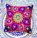 Suzani Cusion Cover, Embroidered Cushion Cover, Size 16 X 16, Boho Cusion Cover, Multi Colour, Decorative Throw Cosuins (50)