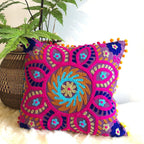Suzani Cusion Cover, Embroidered Cushion Cover, Size 16 X 16, Boho Cusion Cover, Multi Colour, Decorative Throw Cosuins (50)