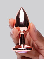 Lovehoney Luxury Crystal Stainless Steel Rose Gold Butt Plug 2.5 Inch, Gold | Gold
