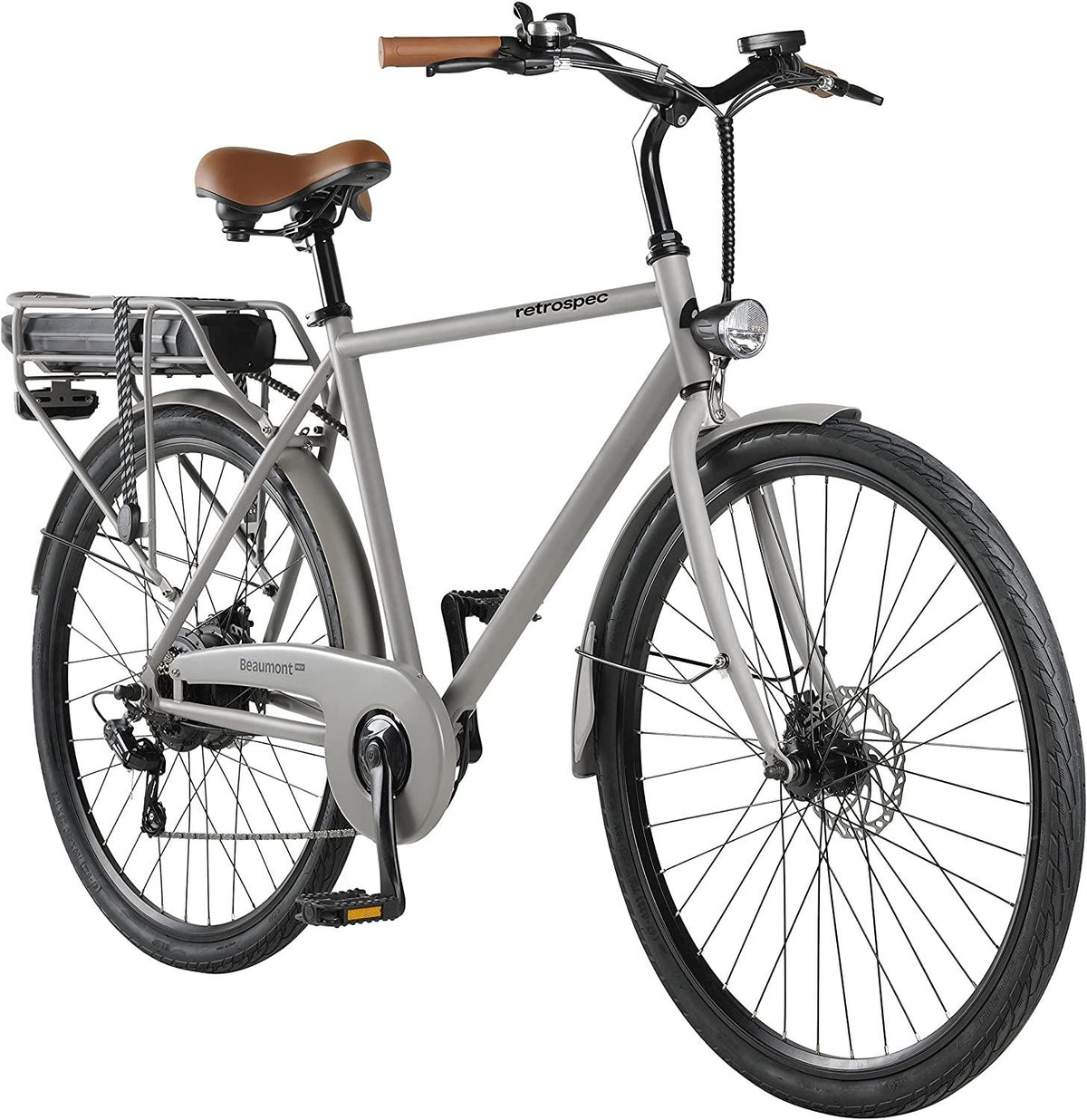 Retrospec Hybrid-Bicycles Retrospec Beaumont Rev City Electric Bike – 20MPH Ebike with 48V/500W Motor &amp; 10.4Ah Battery - 7 Speed E Bike for Men &amp; Women