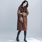 Autumn Winter Hooded Loose Velvet Sweatshirt Dress