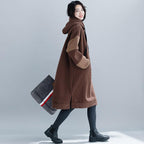 Autumn Winter Hooded Loose Velvet Sweatshirt Dress