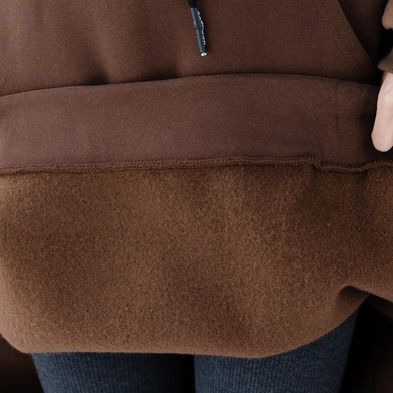Autumn Winter Hooded Loose Velvet Sweatshirt Dress
