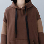 Autumn Winter Hooded Loose Velvet Sweatshirt Dress