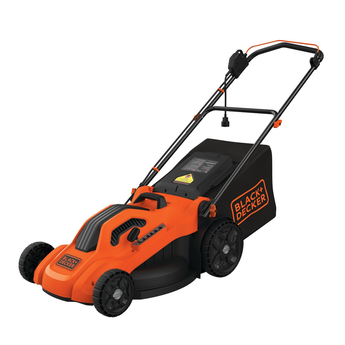 Electric Push Lawn Mower, Corded, 13 Amp, 20-Inch Cutting Deck, 6 Setting Height Adjustment, Compact Storage, Collection Bag (BEMW213)