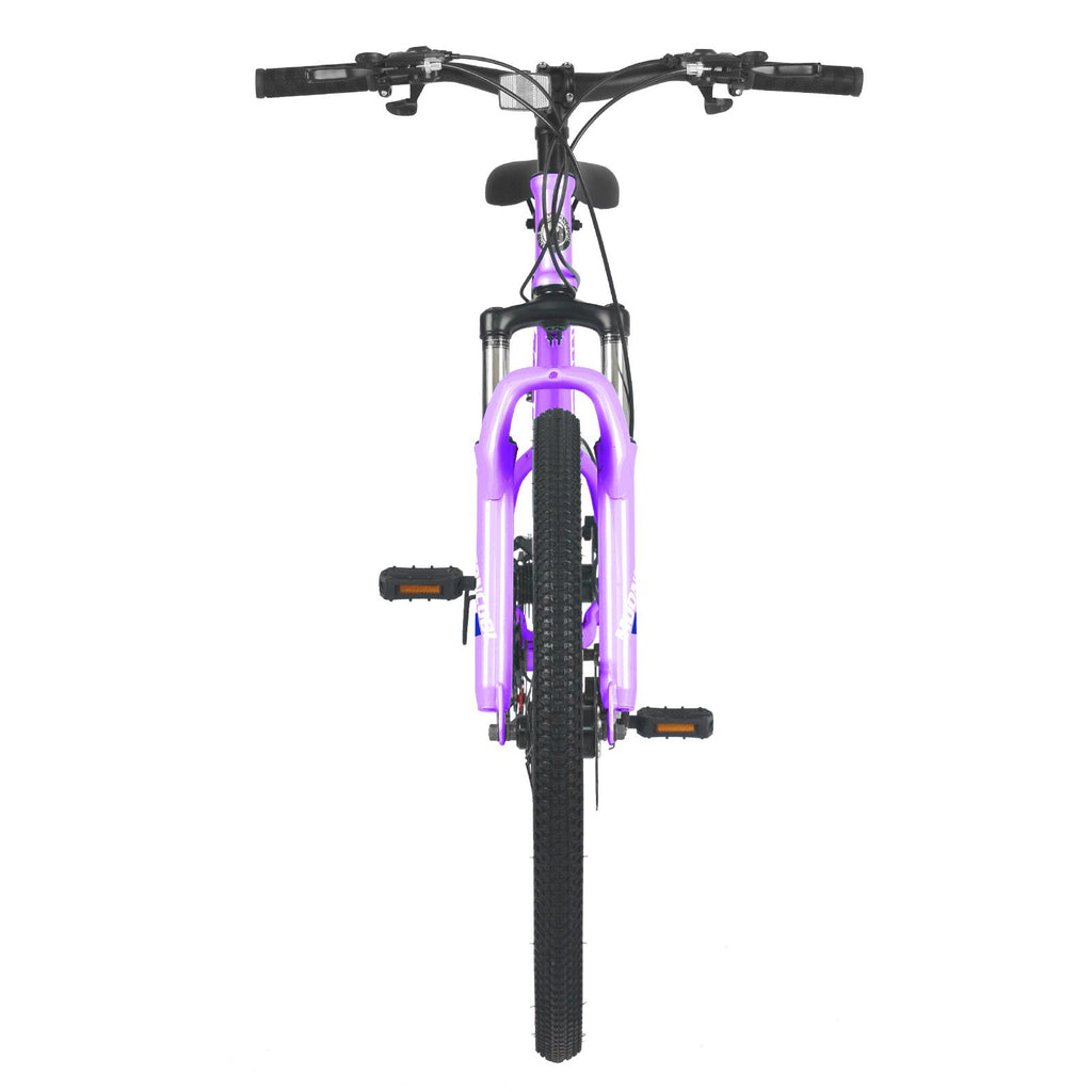ABORON Youth/Adult Mountain Bike for Women and Men 26 inch 21 Speed Steel Frame Double Disc Brake Suspension Fork Rose Purple MTB