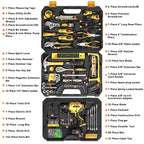 Tool Kit Box Drill Set with 12V Power Cordless Drill 299-Piece Tool Kit for Home Tool Set StoraCase with Drawer General Household Drill Set for Home Mechanics Repairs Men & Women, DIY