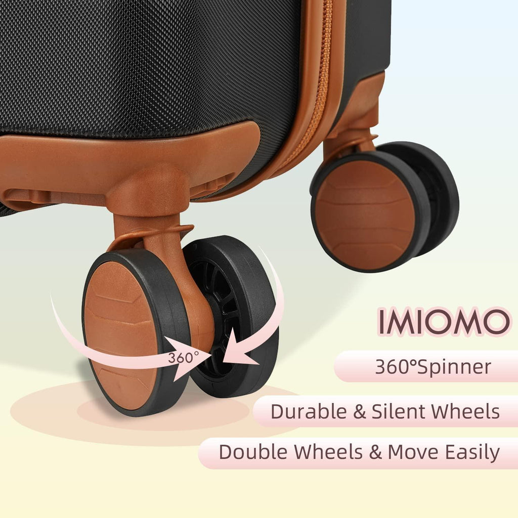 3 Piece Luggage Sets,Suitcase with Spinner Wheels,Luggage Set Clearance for Women, Lightweight Rolling Hardside Travel Luggage with TSA Lock (Black, 5PCS)