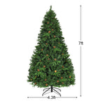7 ft. Pre-Lit Artificial Christmas Tree Hinged with 460 LED Lights and Pine Cones