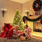 7 ft. Pre-Lit Artificial Christmas Tree Hinged with 460 LED Lights and Pine Cones