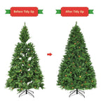 7 ft. Pre-Lit Artificial Christmas Tree Hinged with 460 LED Lights and Pine Cones