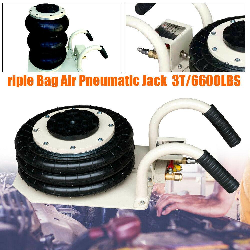 Portable 3T/6600LBS Triple Bag Air Jack Pneumatic Vehicle Jack  Lift 19KG