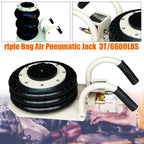 Portable 3T/6600LBS Triple Bag Air Jack Pneumatic Vehicle Jack  Lift 19KG