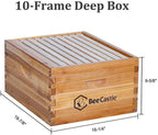 10-frames complete beehive kit, 100% beeswax coated bee hive includes frames and beeswax coated foundation sheet (2 layer)