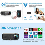android wifi 5000lms fhd projector blue-tooth airplay miracast netflix tv zoom