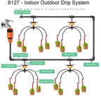EECFSID 5M-30M 8/11Mm Main Line Potted Distribution Irrigation Drip System Indoor Greenhouse Garden Drop Watering Kit Irrigator 30M Kit