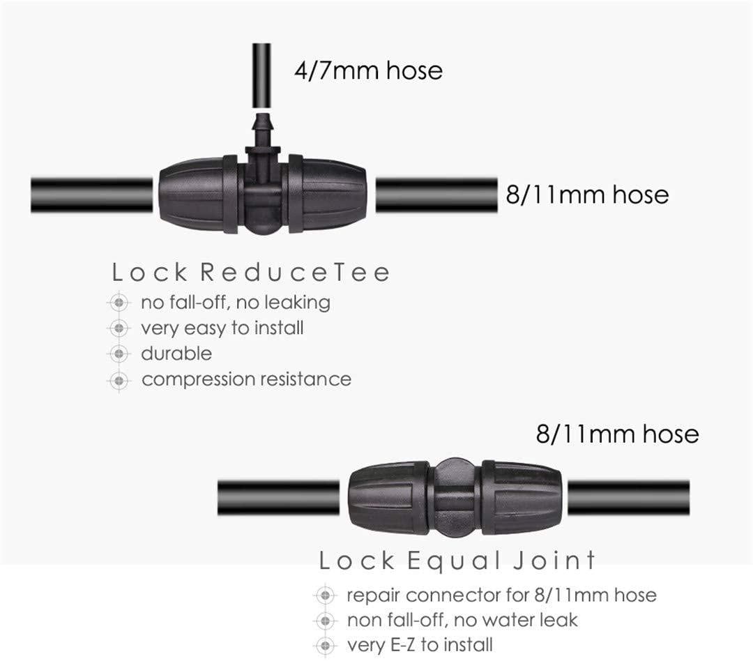 EECFSID 5M-30M 8/11Mm Main Line Potted Distribution Irrigation Drip System Indoor Greenhouse Garden Drop Watering Kit Irrigator 30M Kit