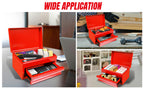 APBT701RB 10" Mini Portable Steel Tool Box with drawer,Small Metal Tool Chest for Home,Garaor Workbench,Red