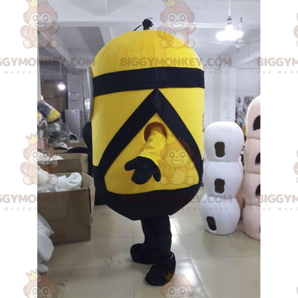 BIGGYMONKEYMinion Stuart Mascot Costume - Black Jumpsuit
