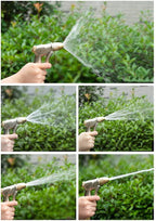 LHYCM Garden Hose with Nozzle, Portable Hose Car 5 Shapes Nozzle Flexible Hose Wall-Mounted for Outdoor Lawn Irrigation Car Wash Pet Bath,131 ft