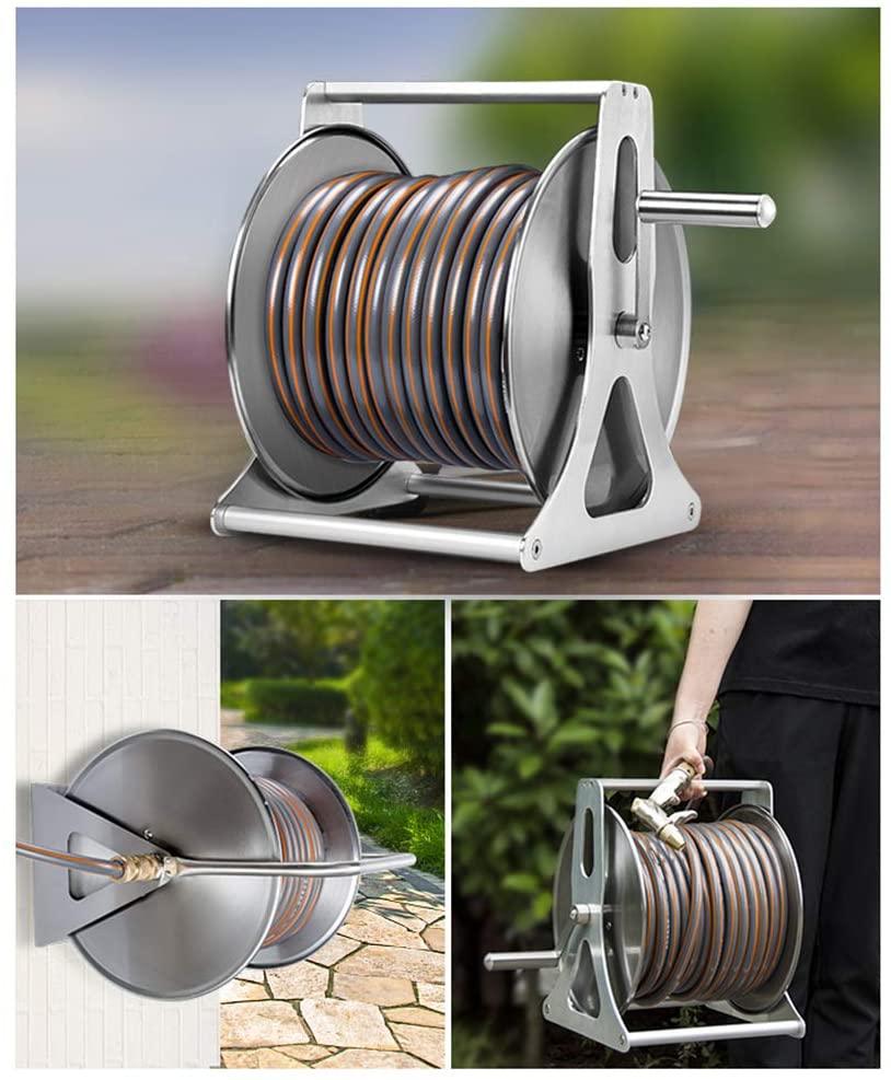 LHYCM Garden Hose with Nozzle, Portable Hose Car 5 Shapes Nozzle Flexible Hose Wall-Mounted for Outdoor Lawn Irrigation Car Wash Pet Bath,131 ft