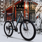 HOMBOM 26 inch Mountain Bike for Adult and Youth,Outdoor Bikes for Men Women,21 Speed Bicycle Full Suspension Disc Brake MTB Bikes Blue