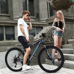 HOMBOM 26 inch Mountain Bike for Adult and Youth,Outdoor Bikes for Men Women,21 Speed Bicycle Full Suspension Disc Brake MTB Bikes Blue