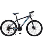 HOMBOM 26 inch Mountain Bike for Adult and Youth,Outdoor Bikes for Men Women,21 Speed Bicycle Full Suspension Disc Brake MTB Bikes Blue