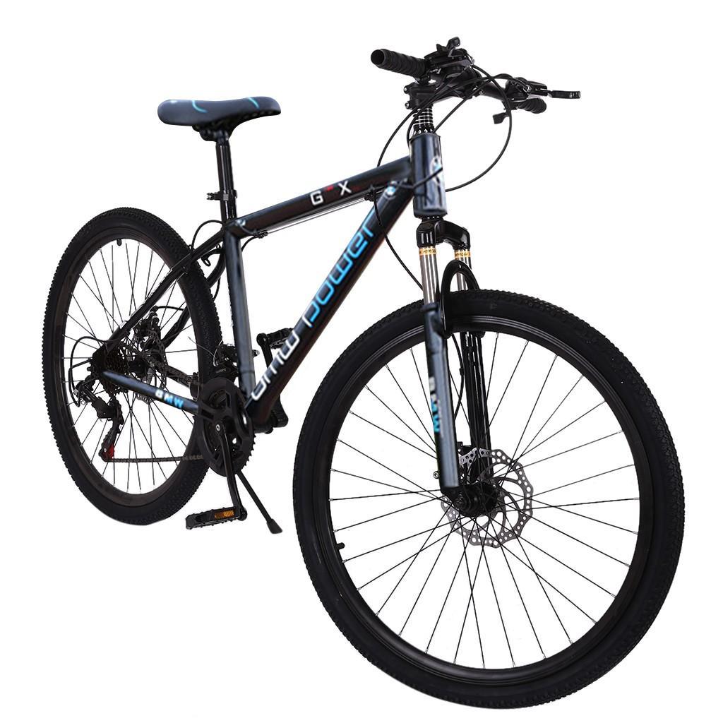 HOMBOM 26 inch Mountain Bike for Adult and Youth,Outdoor Bikes for Men Women,21 Speed Bicycle Full Suspension Disc Brake MTB Bikes Blue