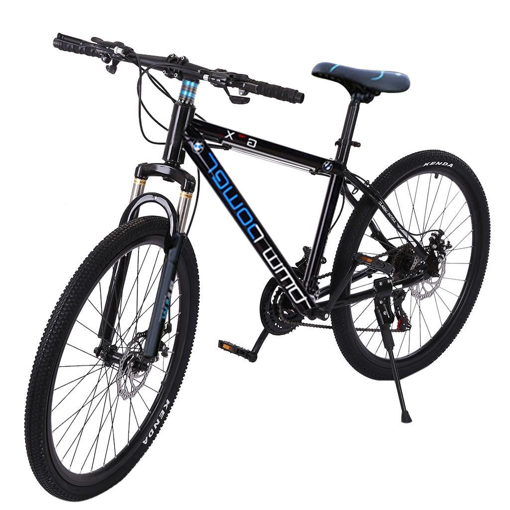 HOMBOM 26 inch Mountain Bike for Adult and Youth,Outdoor Bikes for Men Women,21 Speed Bicycle Full Suspension Disc Brake MTB Bikes Blue