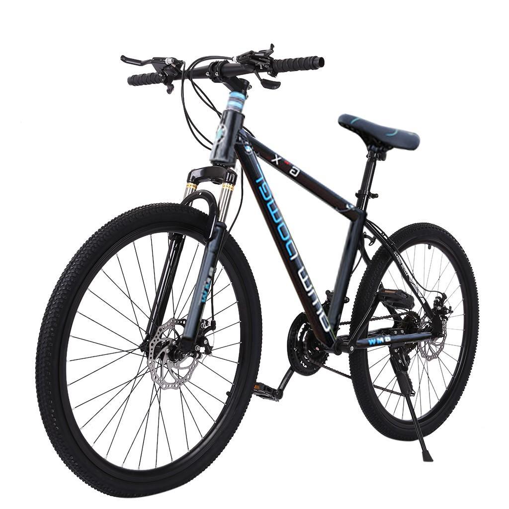 HOMBOM 26 inch Mountain Bike for Adult and Youth,Outdoor Bikes for Men Women,21 Speed Bicycle Full Suspension Disc Brake MTB Bikes Blue