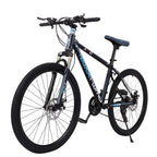 HOMBOM 26 inch Mountain Bike for Adult and Youth,Outdoor Bikes for Men Women,21 Speed Bicycle Full Suspension Disc Brake MTB Bikes Blue