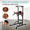 Heavy Duty Adjustable Power Tower Multi-Function Strength Training Dip Stand Workout Station Fitness Equipment for Home Gym, 550lb, Black