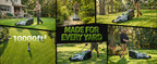 40V Cordless Lawn Mower, 17 Inch Electric Battery Powered Lawn Mower with 2x4.0Ah Batteries, 6 Height Adjustment, 50L Grass Bag, 1200W Brushless Motor, 40min Runtime for 500㎡ Yard