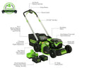 GreenWorks PRO 21 in. 60-Volt Cordless Push Lawn Mower W Battery & Rapid Charger
