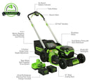 GreenWorks PRO 21 in. 60-Volt Cordless Push Lawn Mower W Battery & Rapid Charger