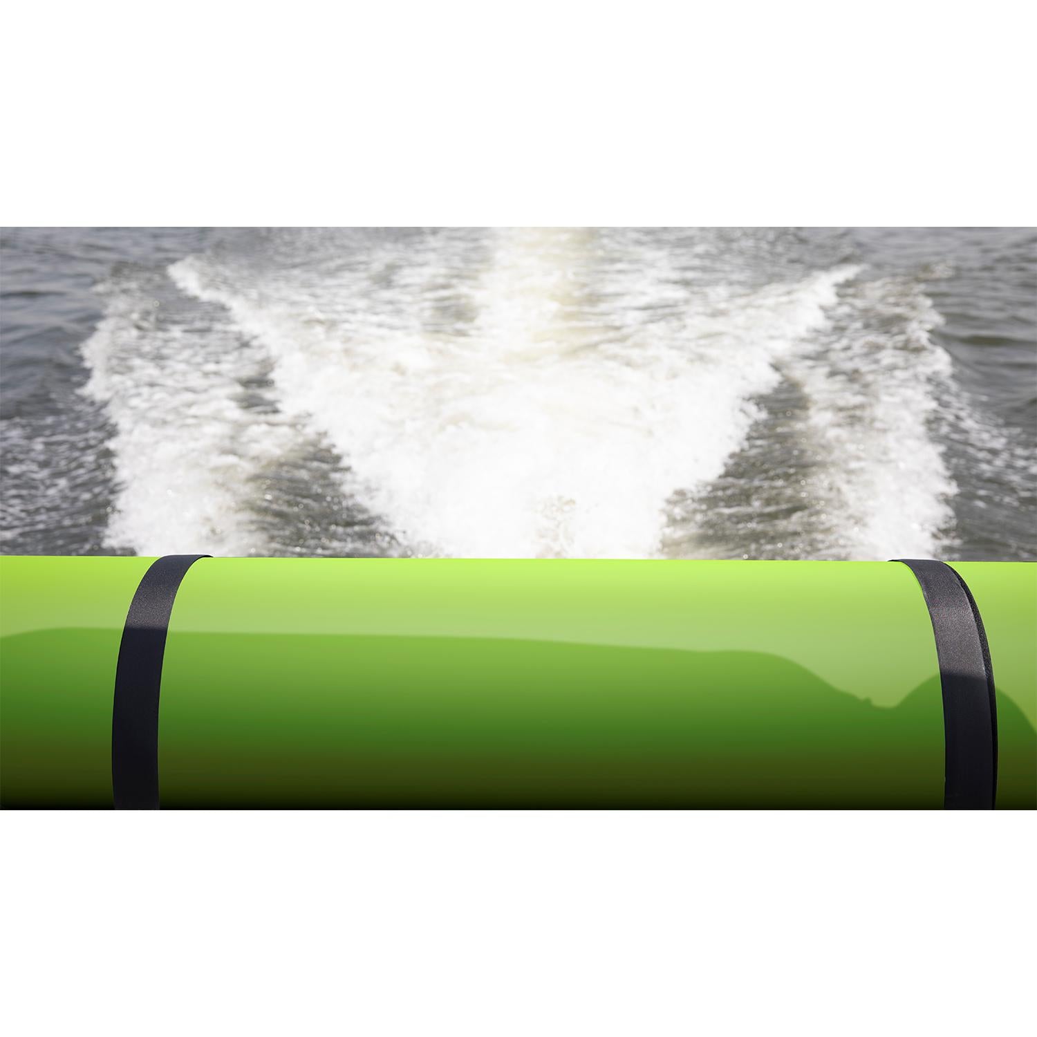 Floatation iQ Floating Oasis 15 x 6 Foot Foam Island Water Pool Lake Lounger Play Pad Mat, Lime and Yellow