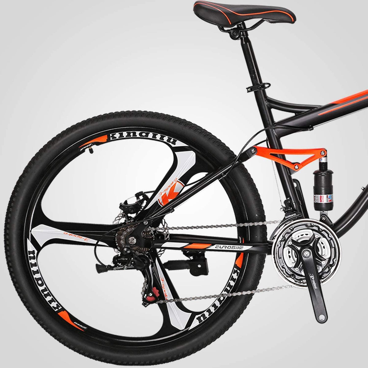 YH-S7 Mountain Bike Full Suspension Frame 21 Speed Shifter 27.5 Inch Wheels Dual Disc Brakes Bikes for Men Orange