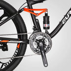YH-S7 Mountain Bike Full Suspension Frame 21 Speed Shifter 27.5 Inch Wheels Dual Disc Brakes Bikes for Men Orange