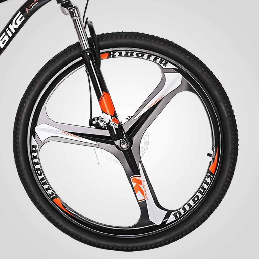 YH-S7 Mountain Bike Full Suspension Frame 21 Speed Shifter 27.5 Inch Wheels Dual Disc Brakes Bikes for Men Orange