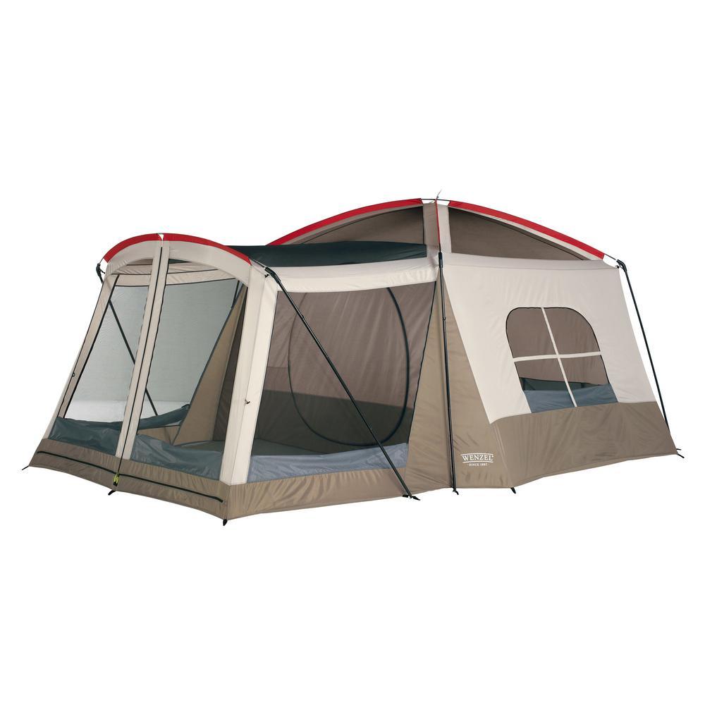 Klondike 16 ft. x 11 ft. Lar8-Person Screen Room Outdoor Camping Tent in Brown