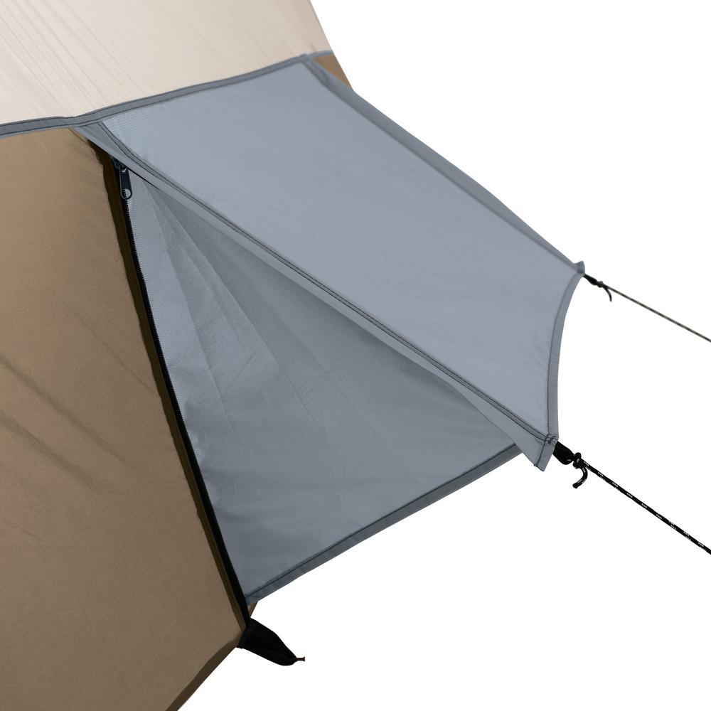 Klondike 16 ft. x 11 ft. Lar8-Person Screen Room Outdoor Camping Tent in Brown
