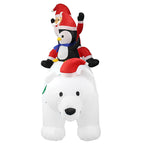 Hapeisy Christmas Santa Claus Penguin Polar Bear Inflatable Model for Outdoor Garden Party with Lights,7 FT
