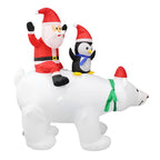 Hapeisy Christmas Santa Claus Penguin Polar Bear Inflatable Model for Outdoor Garden Party with Lights,7 FT