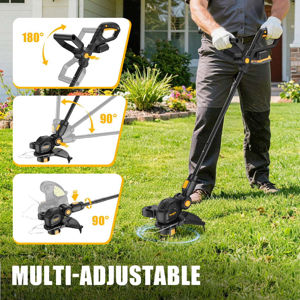 3 in 1 Cordless Weed Eater Compatible with DEWALT 20V MAX Battery,12-Inch String Trimmer Edger &amp; Mini Mower, 8500RPM Auto Feed Weed Wacker w/Adjustable Handle (Tool Only)