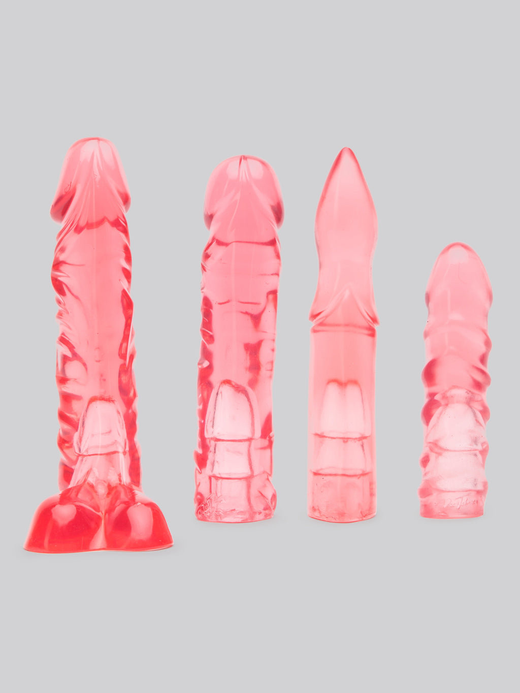 Doc Johnson Vac-U-Lock Crystal Jellies Dildo Set, Pink