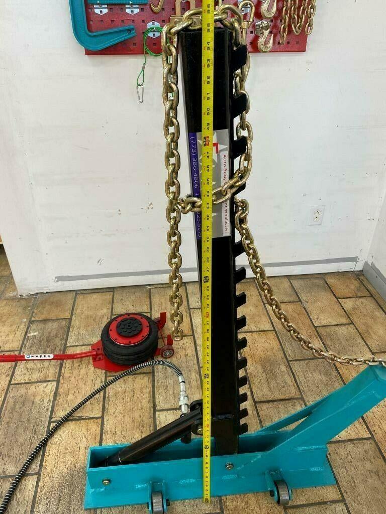 Portable Auto Body Pulling Post Frame Straightener CLAMPS & 3 TON AIR JACK!