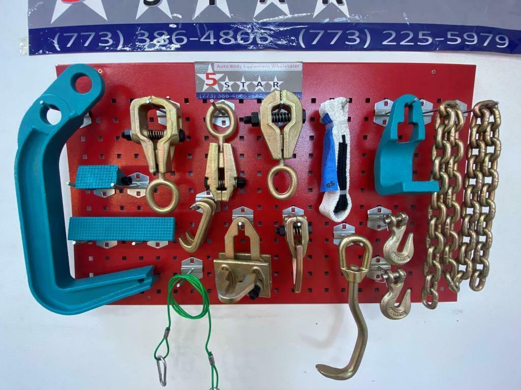Portable Auto Body Pulling Post Frame Straightener CLAMPS & 3 TON AIR JACK!