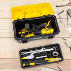 16 Inch Tool Box with Lock, 2-Layer Heavy-Duty Organizer with Removable Tray, Liftable Lid for Small Parts, 25lb Capacity & Carry Handle for Tools, Camping, Medical Supply Storage